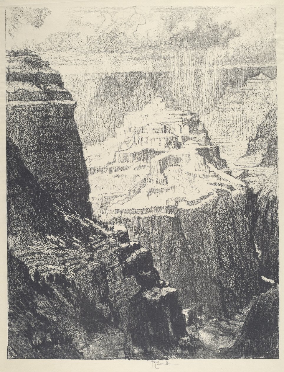 Den muromgärdade staden, 1912. av Joseph Pennell