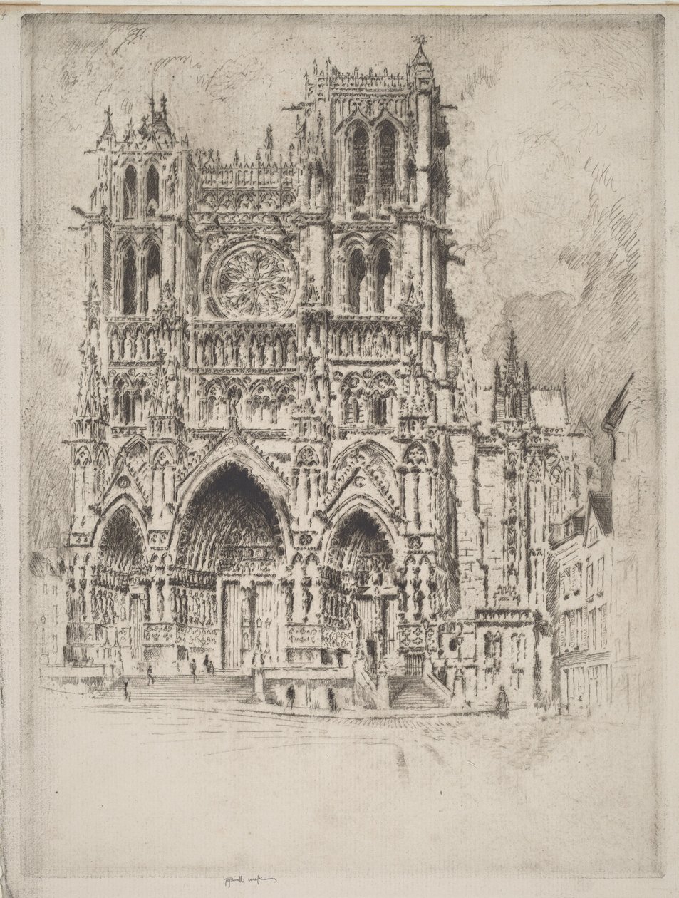Västfasaden, Amiens av Joseph Pennell