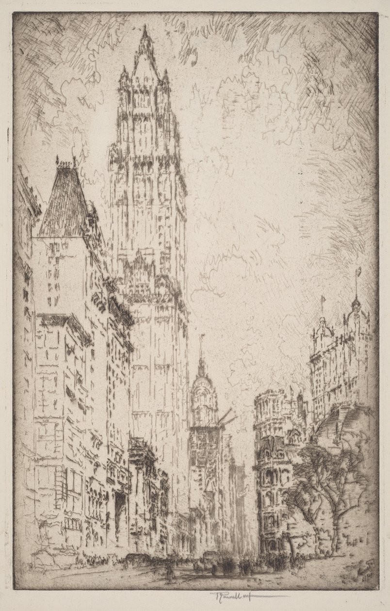 Woolworthbyggnaden av Joseph Pennell