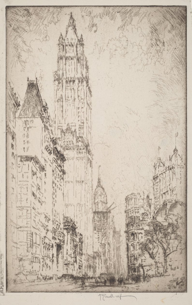 Woolworth Building av Joseph Pennell