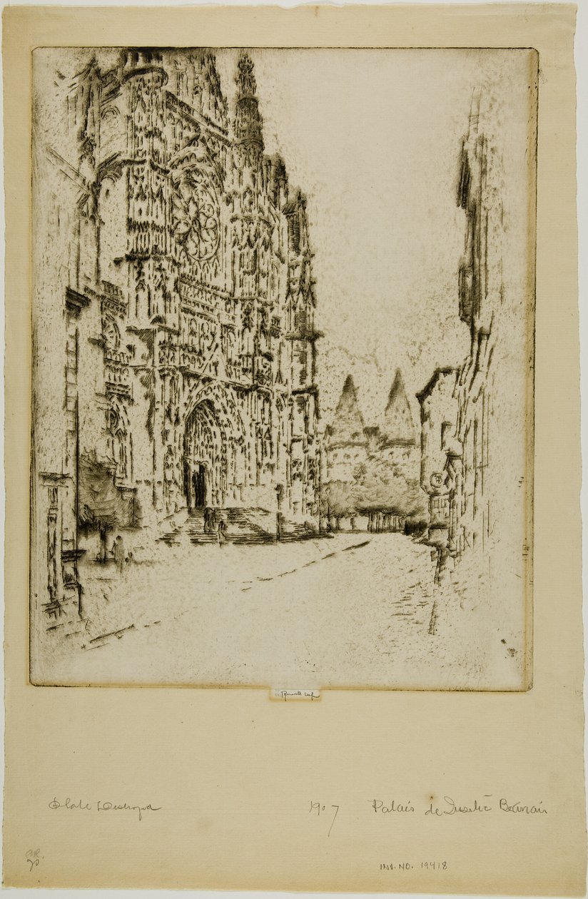 Tornen i biskopspalatset, Beauvais av Joseph Pennell