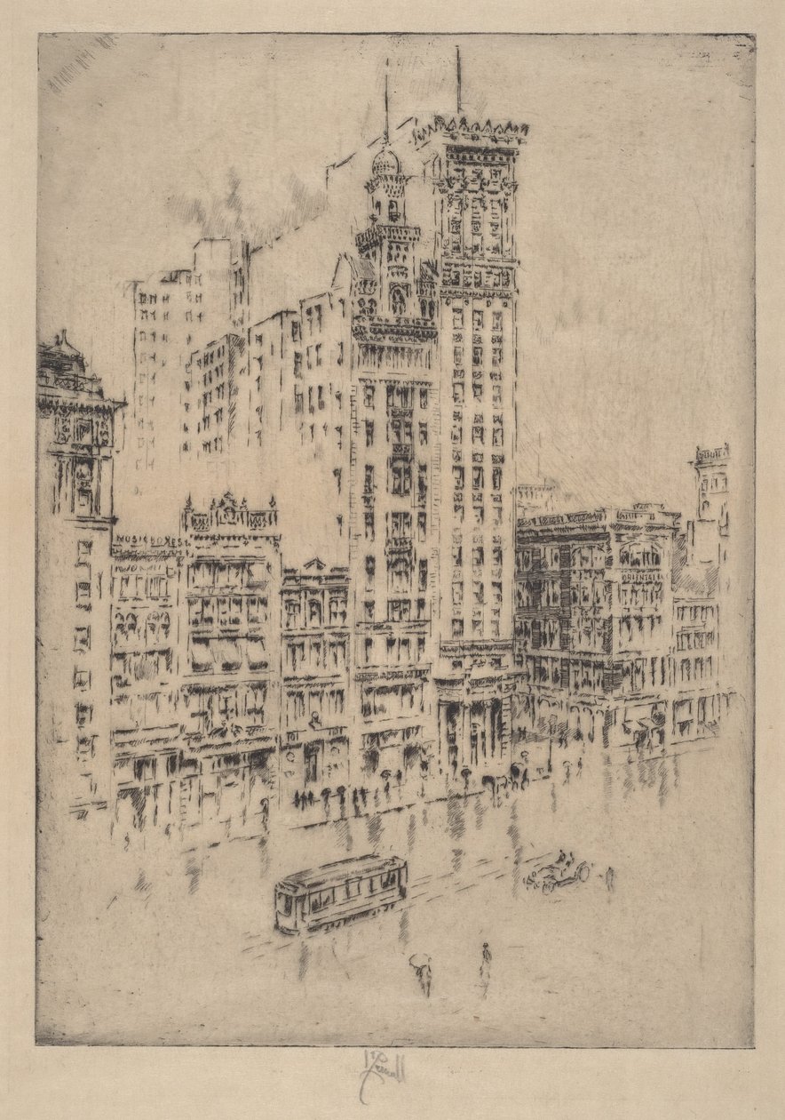 Union Square, regnig dag av Joseph Pennell
