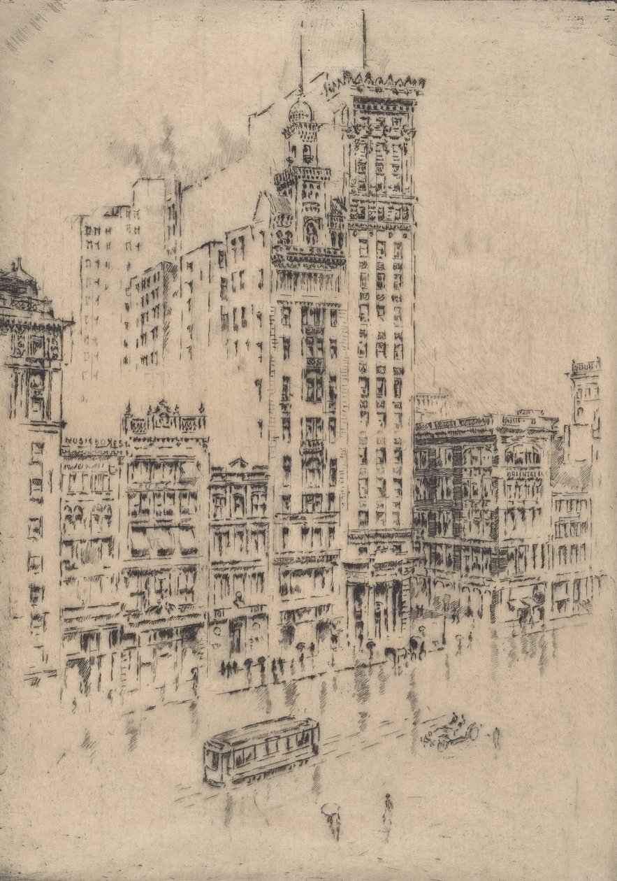 Union Square, regnig dag, 1904. av Joseph Pennell