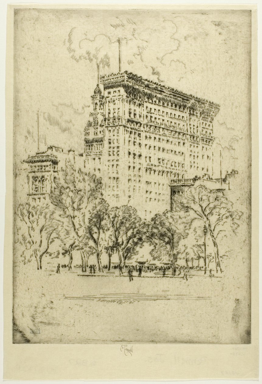 Union Square och Bank of Metropolis av Joseph Pennell