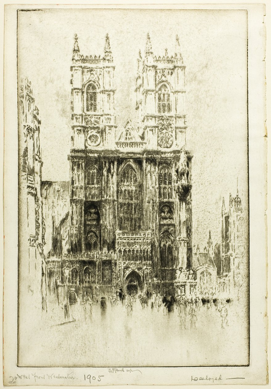 West Front, Westminster Abbey av Joseph Pennell