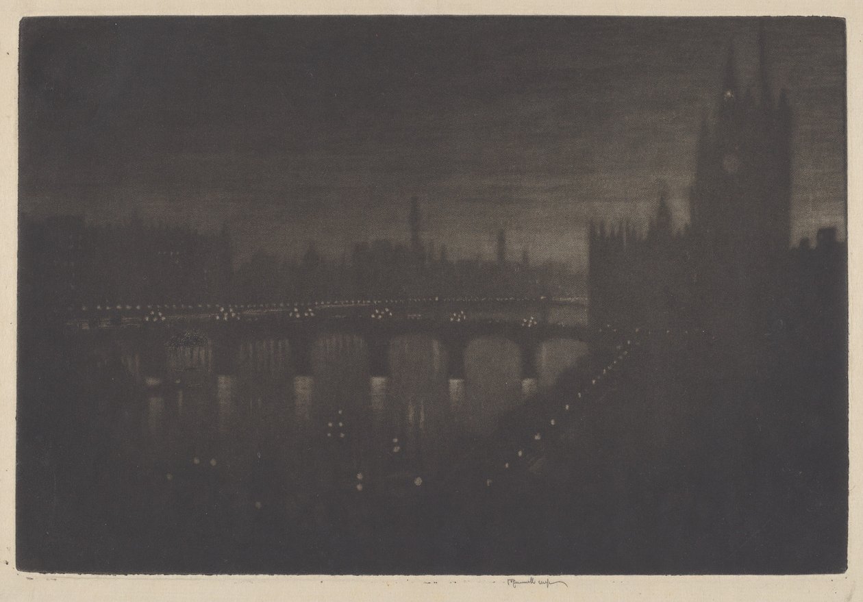 Westminster, kväll av Joseph Pennell