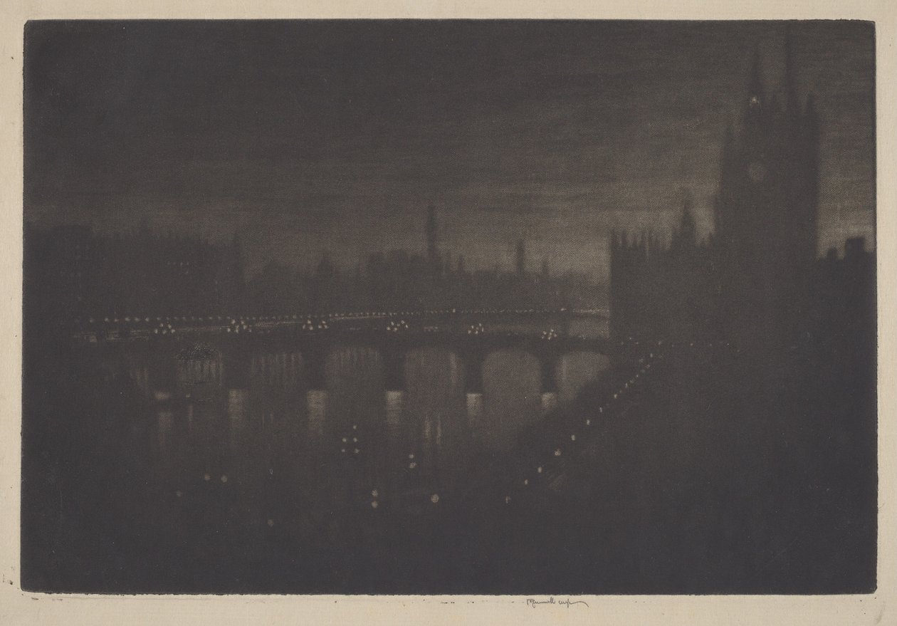 Westminster, kväll av Joseph Pennell