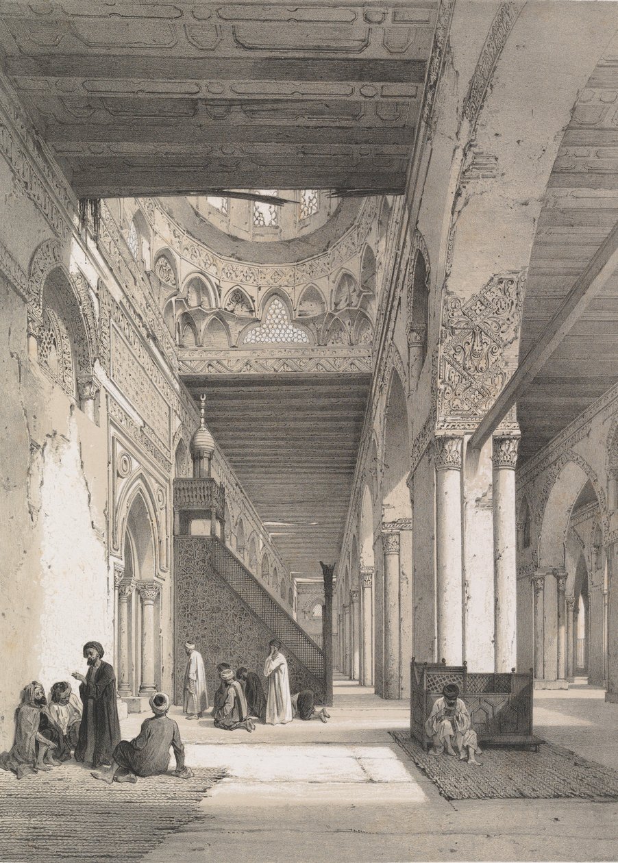 12. Interiör, moskén i Ibn Toûloûn, 1843. av Joseph Philibert Girault De Prangey