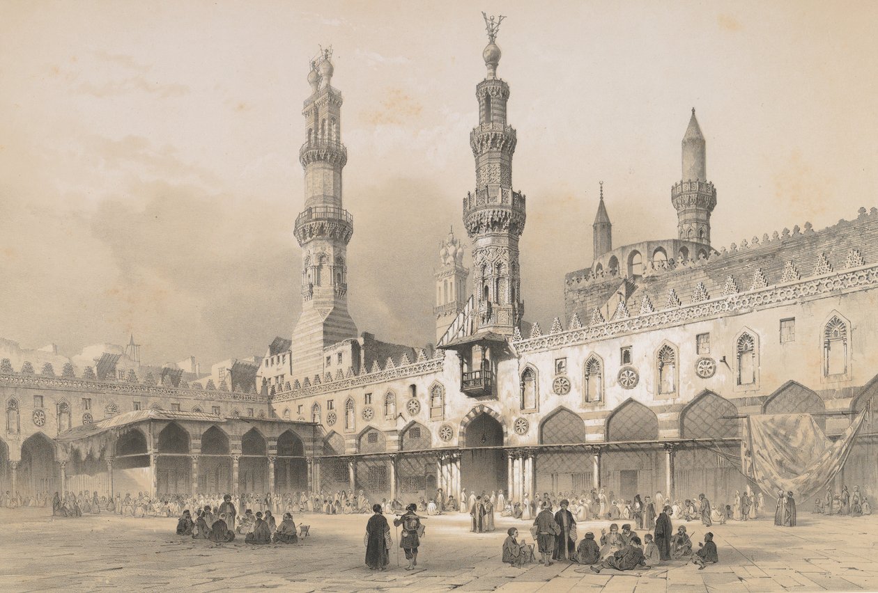 22. Innergården till el Ahzar-moskén, Kairo, 1843. av Joseph Philibert Girault De Prangey