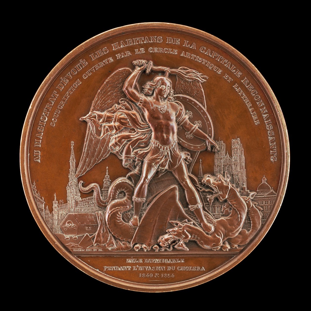 Koleraepidemierna 1849 och 1854 [omvänd], 1854. av Joseph Pierre Braemt