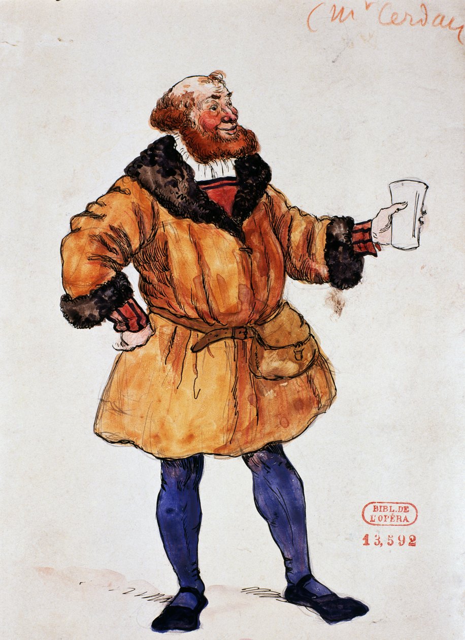 Kostym till karaktären Brander i La Damnation of Faust av Hector Berlioz, skiss av Joseph Porphyre Pinchon (1871-1953) av Joseph Porphyre Pinchon