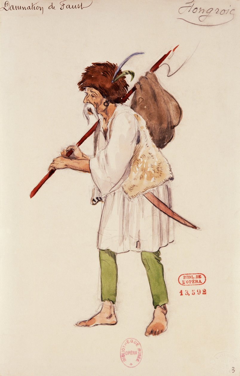 Kostym för rollen som ungerska i Fausts fördömelse av Hector Berlioz, skiss av Joseph Porphyre Pinchon (1871-1953) av Joseph Porphyre Pinchon