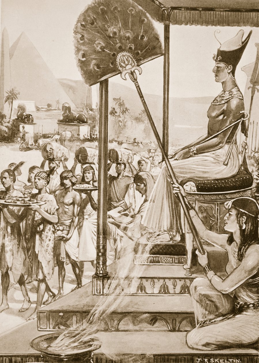 Bringing Tribute to Ramses II (19:e dynastin), illustration från 