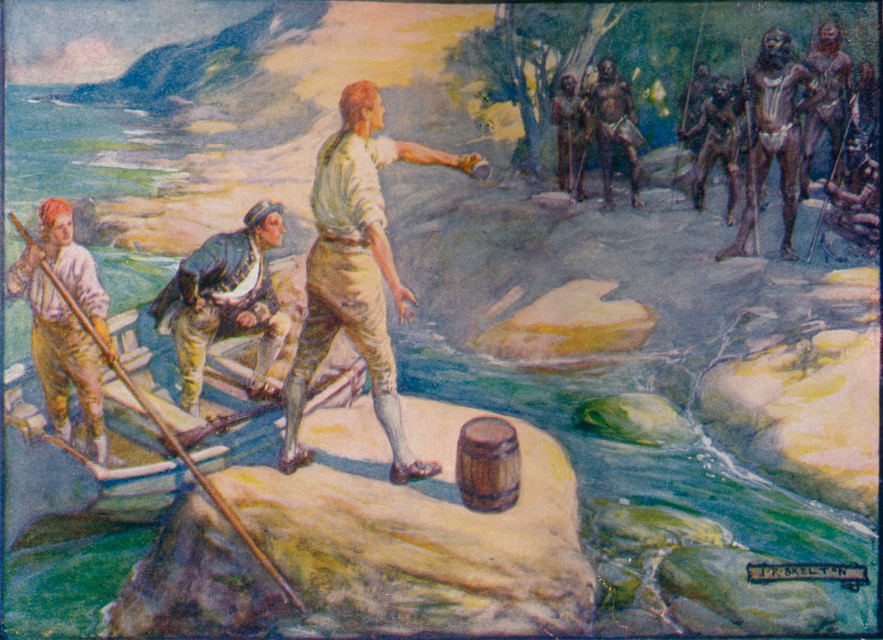 Infödda samlades runt dem, c1908, c1920. av Joseph Ratcliffe Skelton