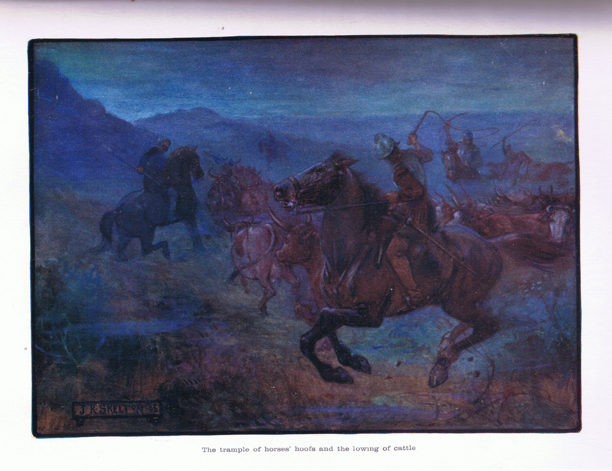Trampandet av hästars hovar och nötningen av boskapen, 1910 av Joseph Ratcliffe Skelton