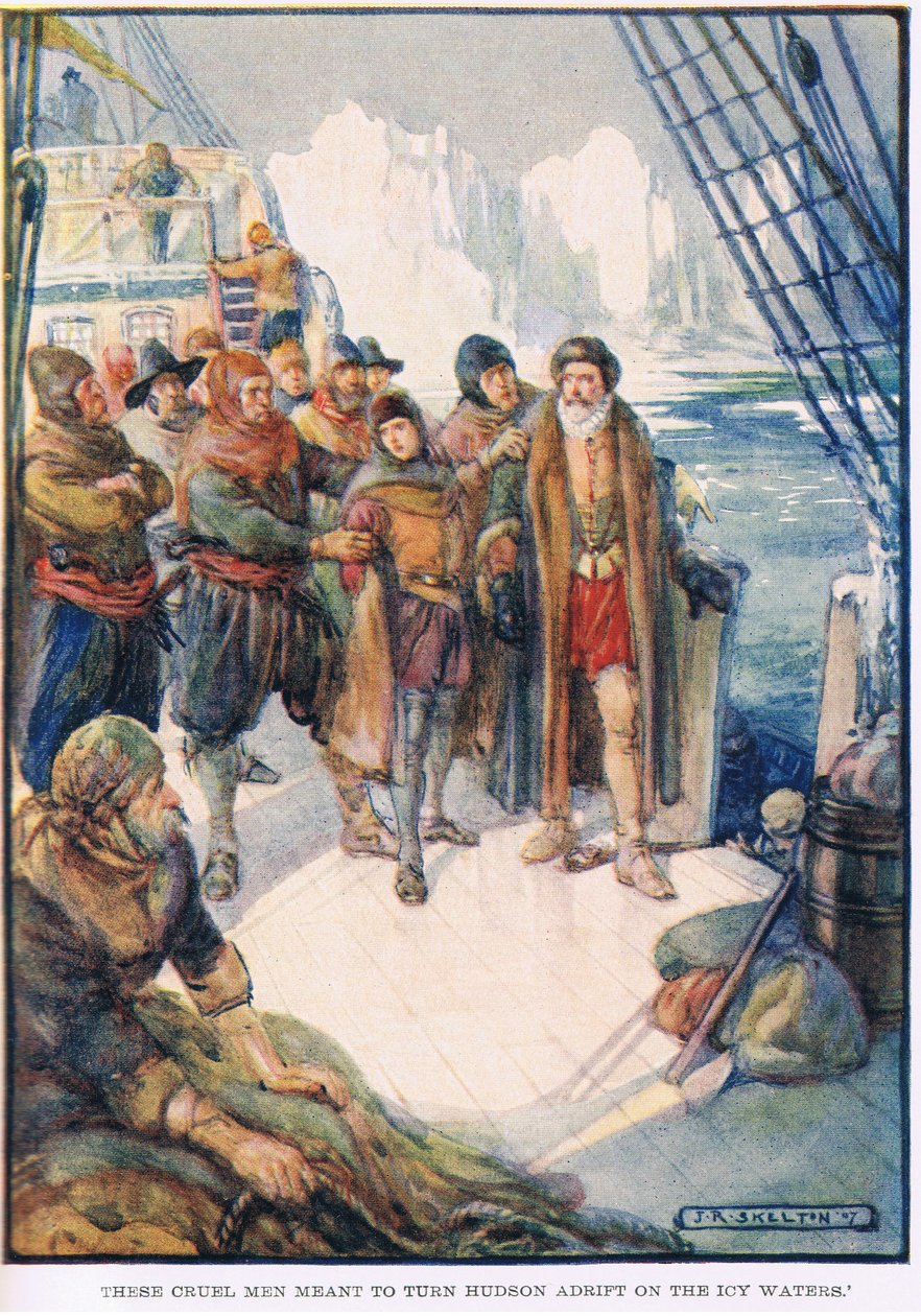Dessa grymma män menar inte att få Hudson att driva på det iskalla vattnet av Joseph Ratcliffe Skelton