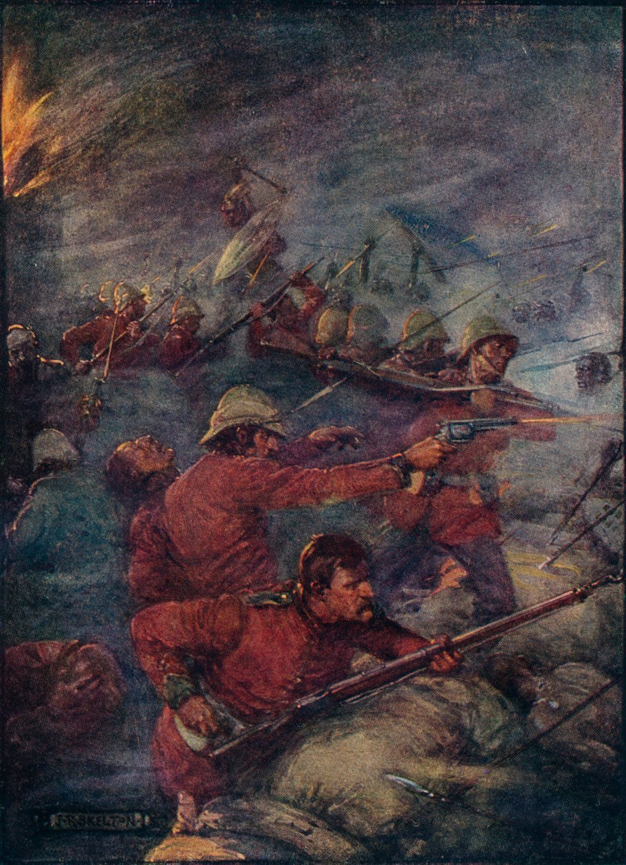 Således höll ett hundra män tre tusen vildar i viken, c1908, c1920. av Joseph Ratcliffe Skelton
