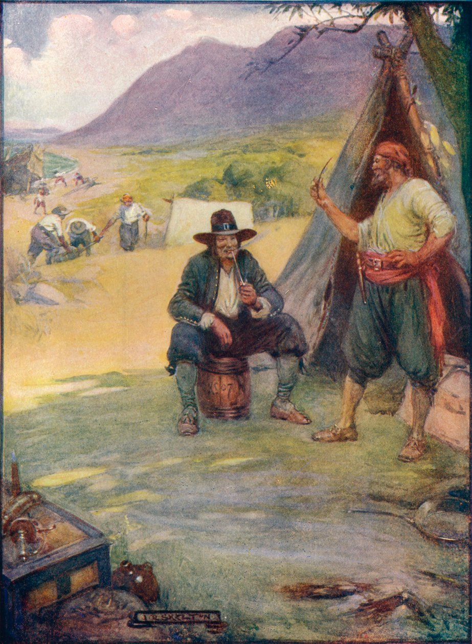 Där nu den stora staden Kapstaden står, sätter de upp sina tält och hyddor, c1908, c1920. av Joseph Ratcliffe Skelton