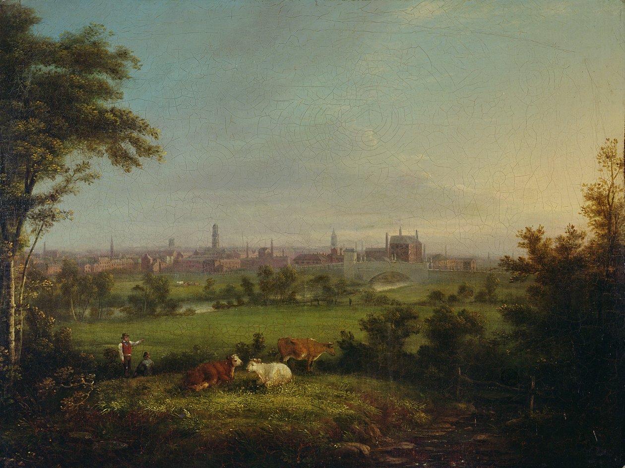 Leeds from the Meadows, ca 1825 (olja på duk) av Joseph Rhodes