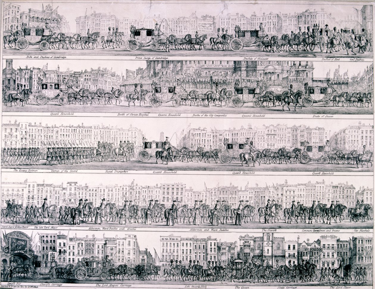Drottning Victorias framsteg genom London, 1837 av Joseph Robins
