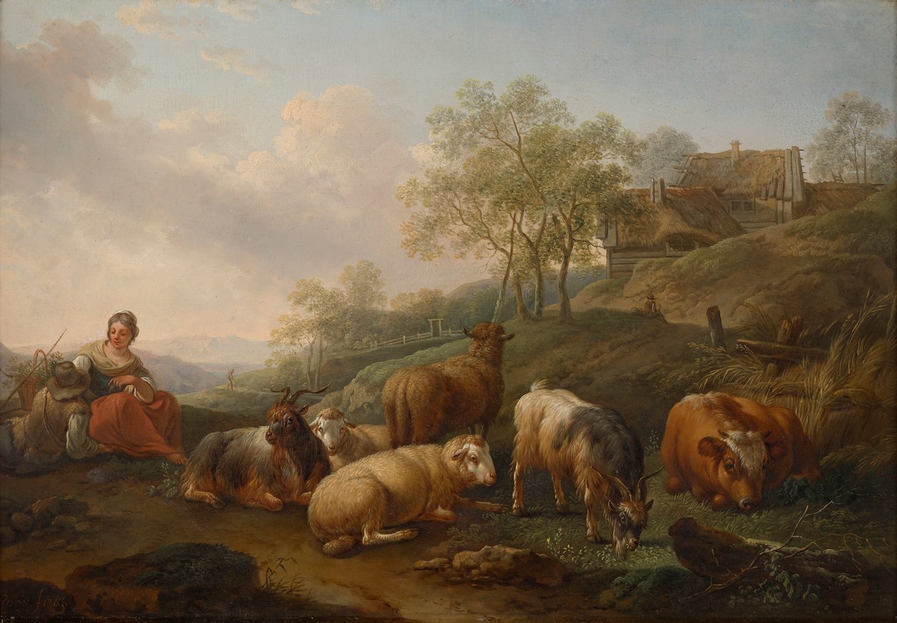 Landskap med betande boskap av Joseph Roos d. Ä.