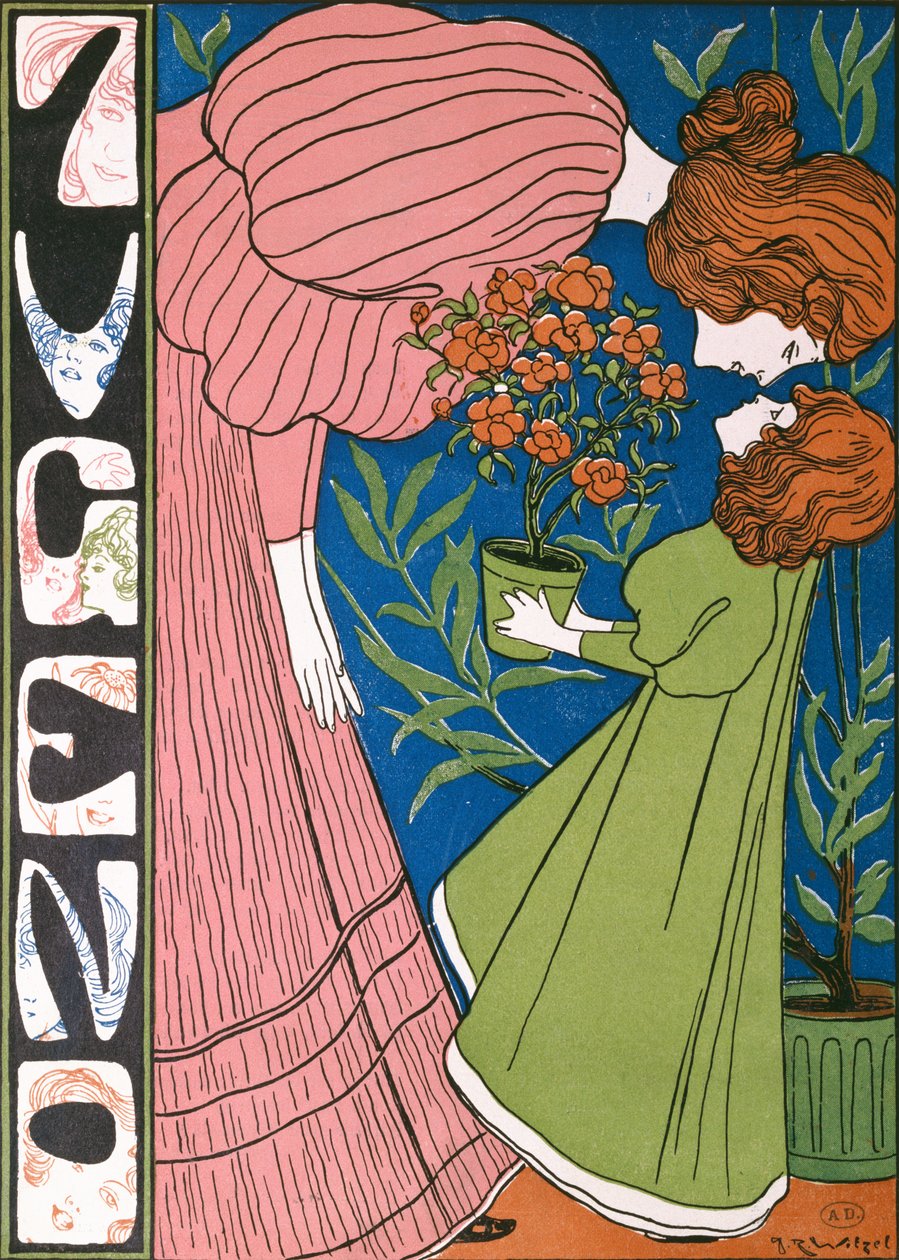 Mother and Child Embracing, från Jugend, 3 oktober 1896 av Joseph Rudolf Witzel