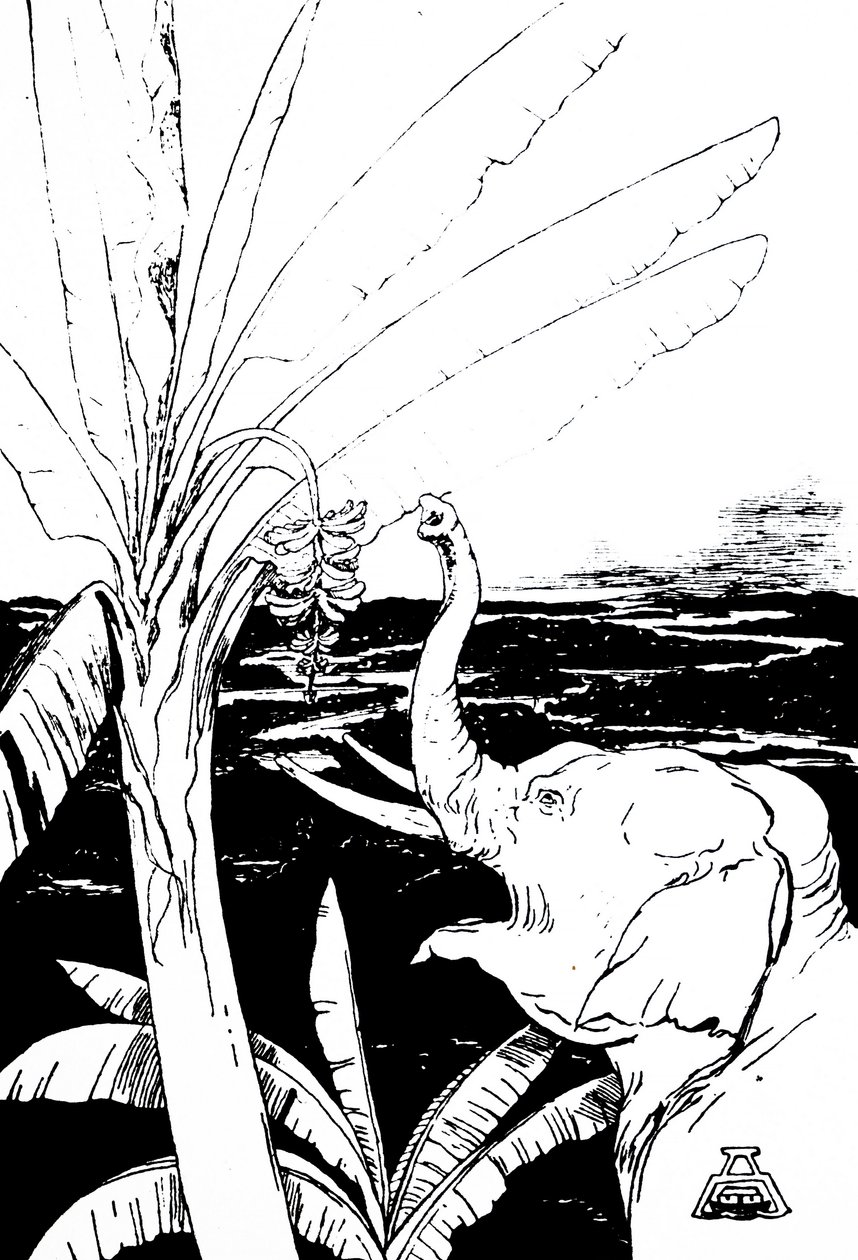 illustration av en elefant av Kipling (gravyr) av Joseph Rudyard Kipling