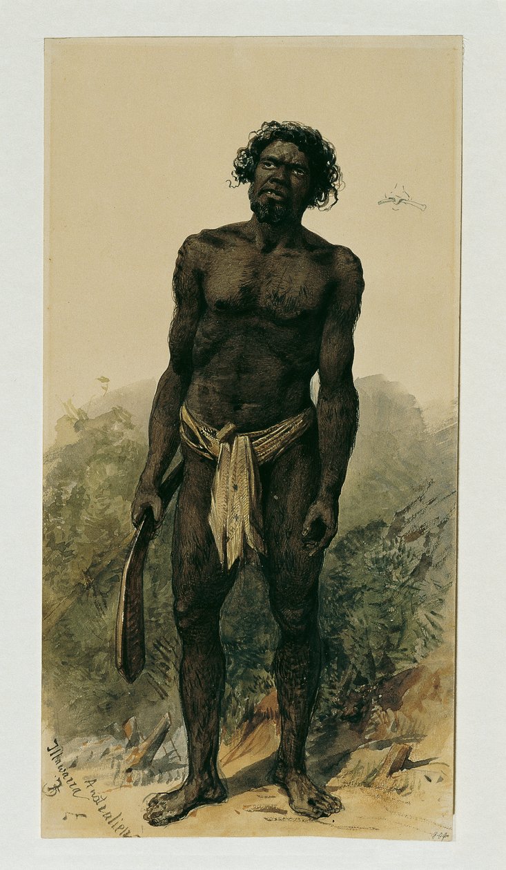 Infödd med bumerang från Woolongong (Wollongong), Australien av Joseph Selleny