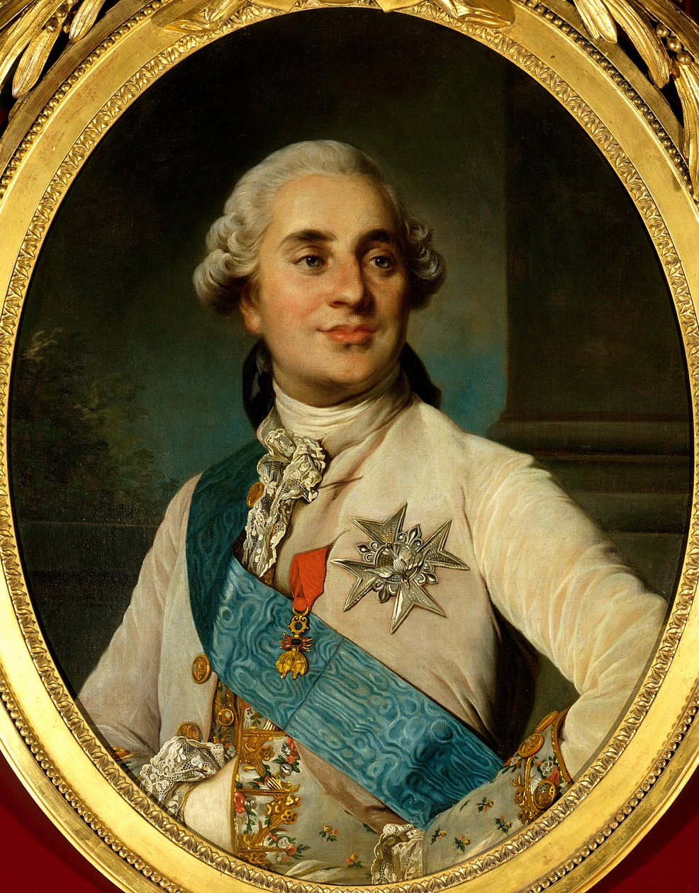 Porträtt av Ludvig XVI (1754 - 1793), kung av Frankrike. Målning av Joseph Siffred Duplessis (1725-1802) (Joseph-Siffred, Joseph Siffrede, Joseph-Siffrede, Joseph Siffrein, Joseph-Siffrein) av Joseph Siffred Duplessis