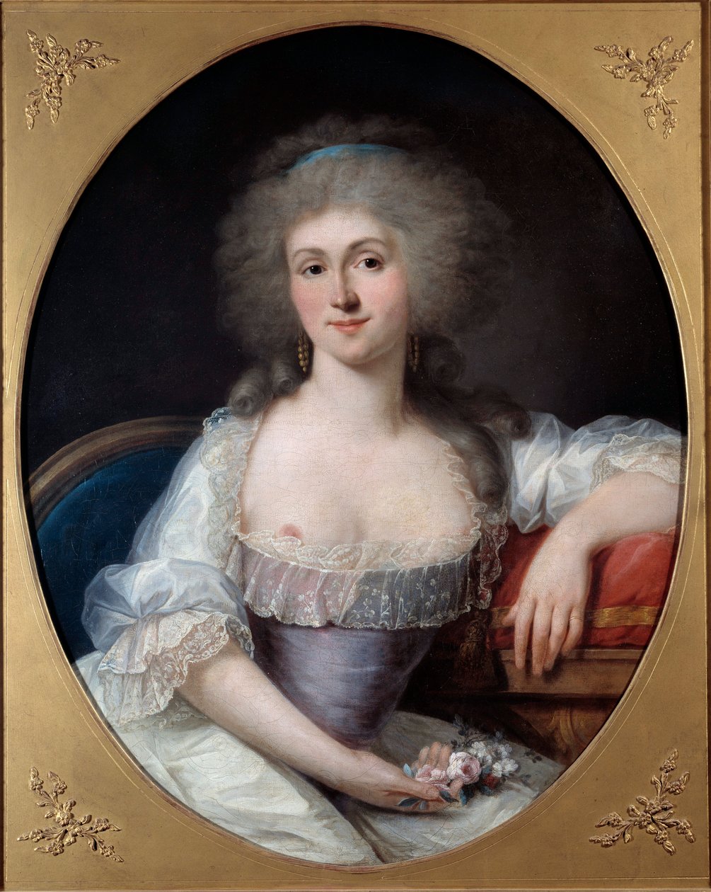 Porträtt av Marie Therese Louise de Savoie Carignan, prinsessan de Lamballe (1749-1792) Målning av Joseph Siffred Duplessis (1725-1802) (Joseph-Siffred, Joseph Siffrede, Joseph-Siffrede, Joseph Siffrein, Joseph-Siffrein) Metz-museet från 1700-talet Bild oc av Joseph Siffred Duplessis