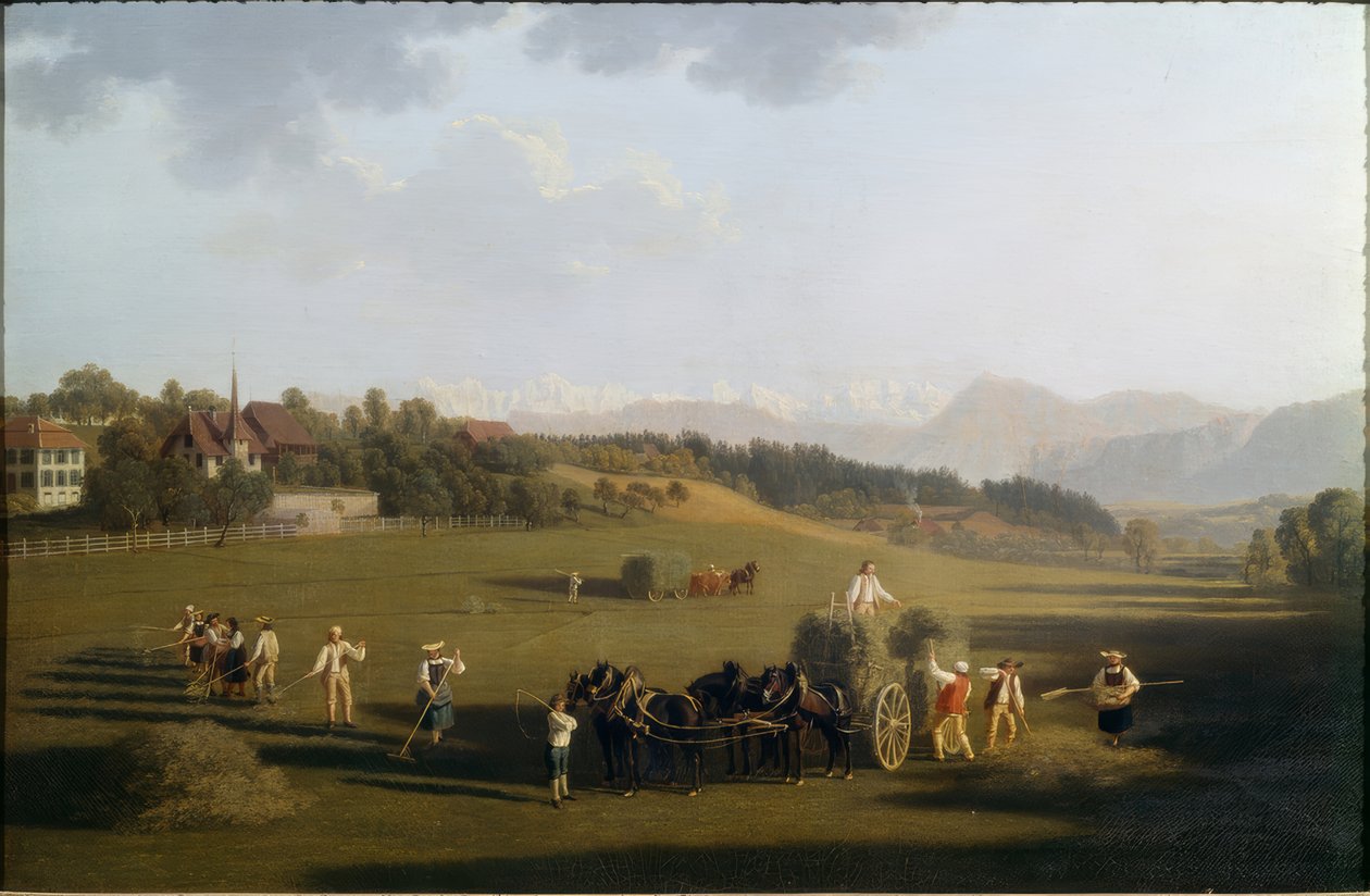 Höskörd i närheten av Bern av Joseph Simon Volmar
