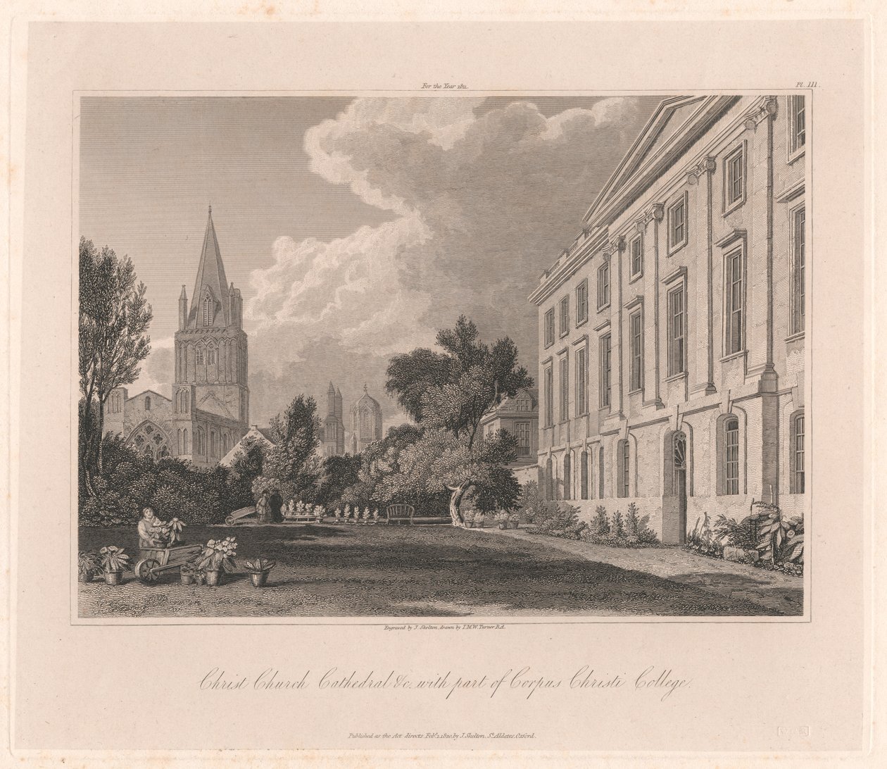 Christ Church Cathedral och en del av Corpus Christi College av Joseph Skelton