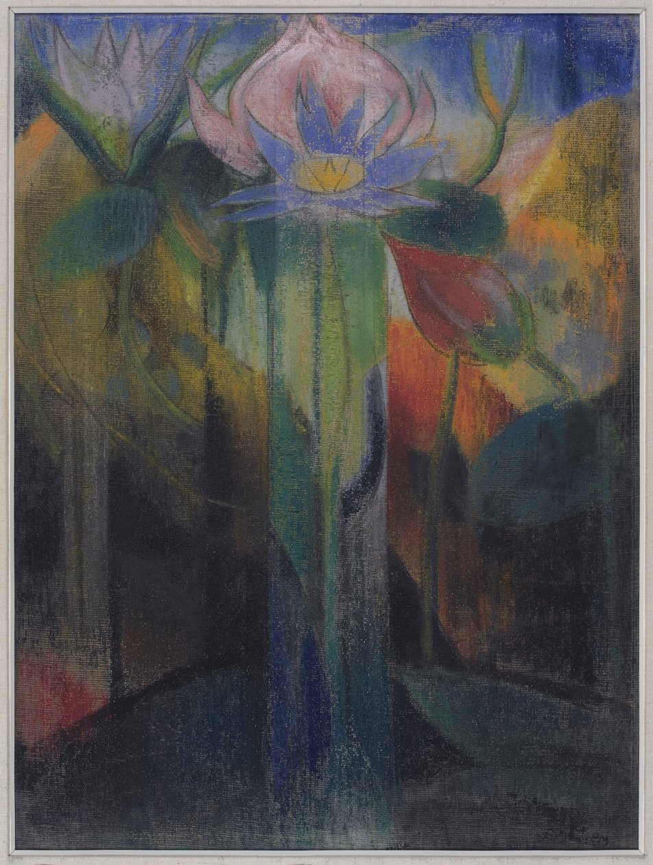 Jungle Foliage, ca 1918-9 (pastell på gasväv täckt papper) av Joseph Stella