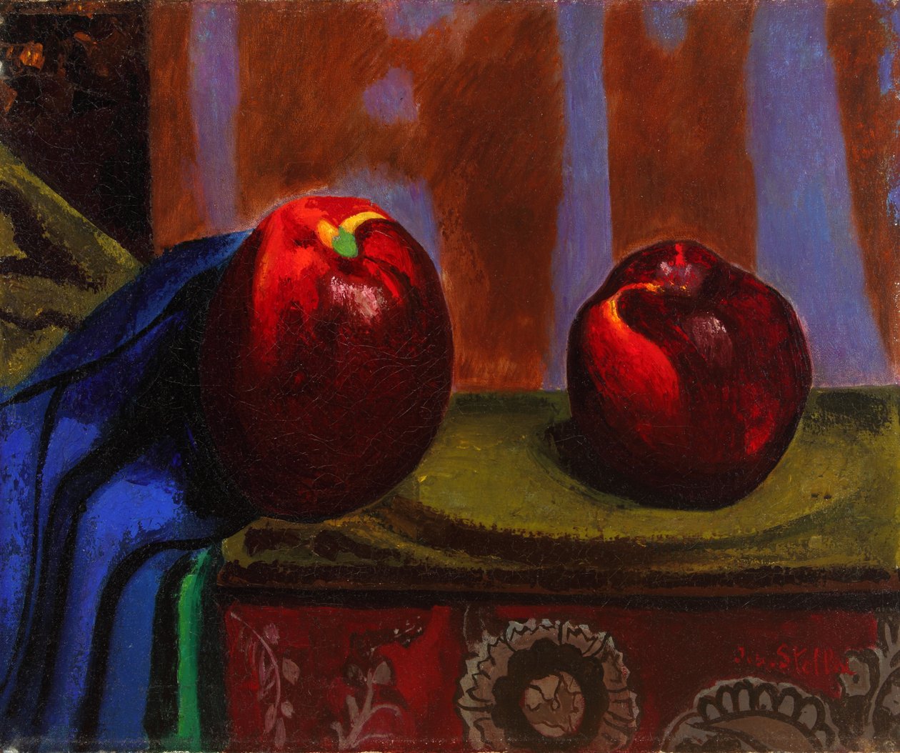 Stilleben med äpple och granatäpple 1927 (olja på duk) av Joseph Stella