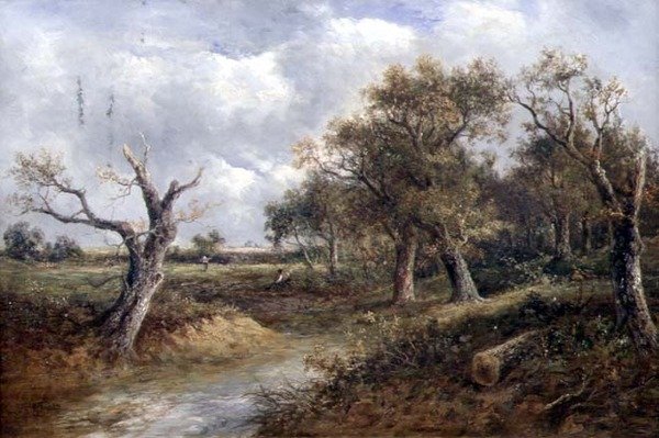Landskap med döende träd (olja på duk) av Joseph Thors