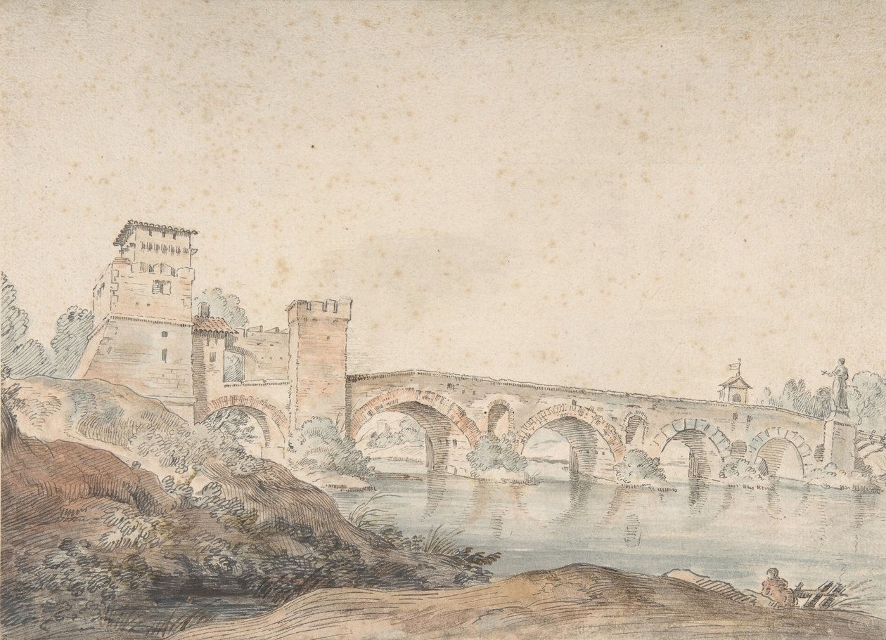 Ponte Molle, Rom, 1700-talet. av Joseph Vernet.