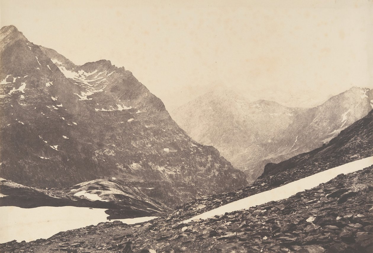 Utsikt över delen av Maladetta och bergen från toppen av hamnen i Vénasque, 1853. av Joseph Vigier