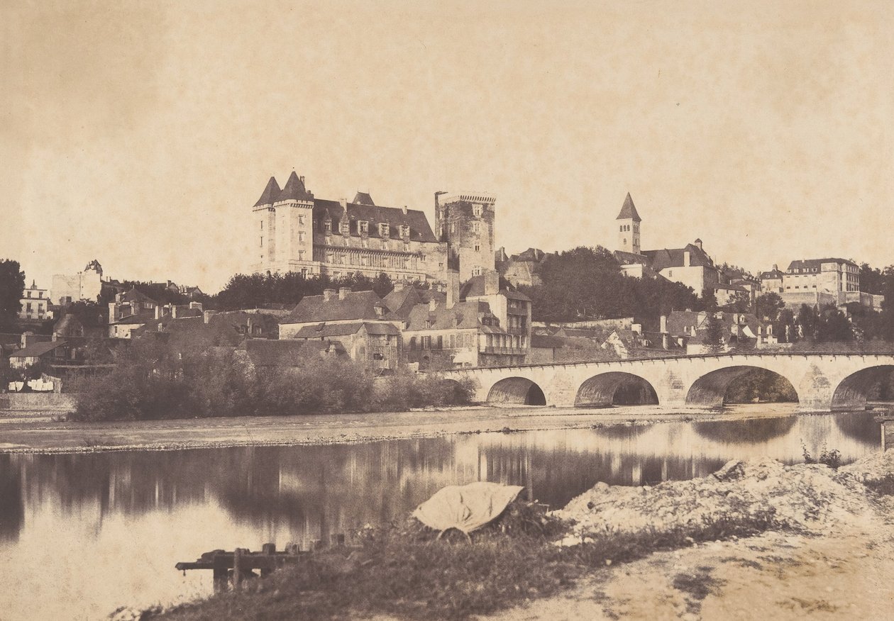 Utsikt över Chateau de Pau, 1853. av Joseph Vigier