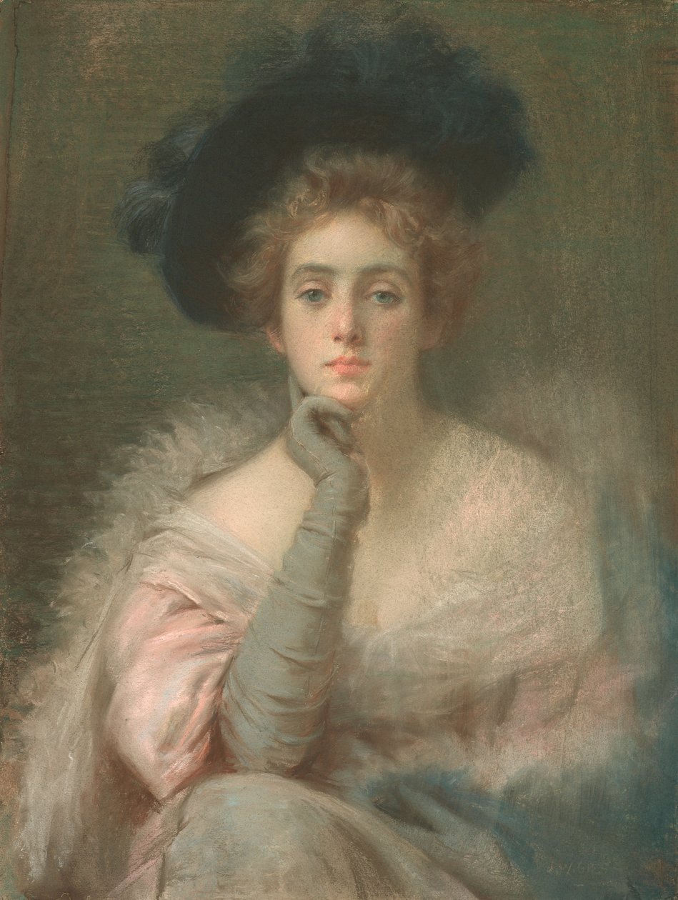 Dam i rosa, 1898 av Joseph W. Gies