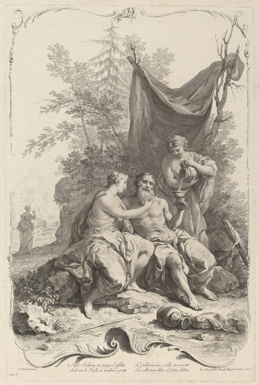Lot och hans döttrar av Joseph Wagner
