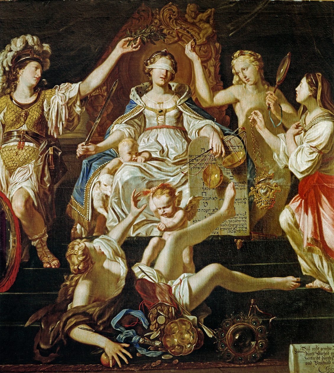 Allegory of Justice (målning på duk) av Joseph Werner