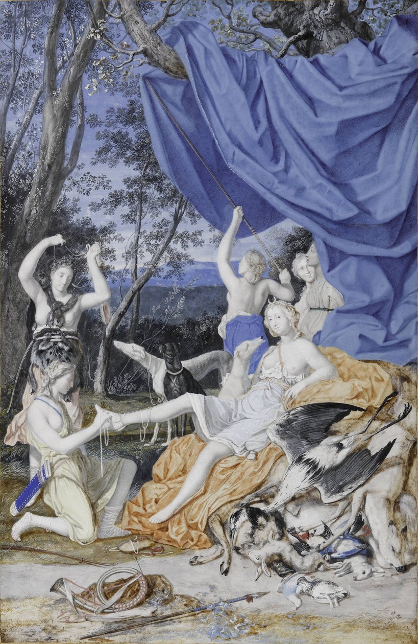 Franska: Marie-Thérèse av Österrike representerad som Diana av Joseph Werner the Younger