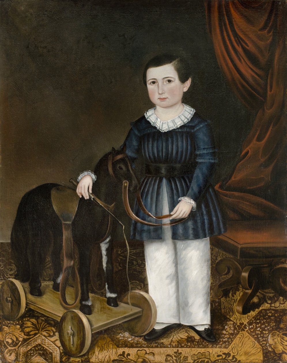 Pojke med en leksakshäst, ca 1845 av Joseph Whiting Stock