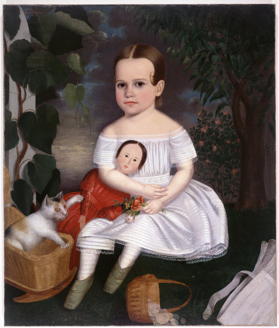 New England porträtt av liten flicka av Joseph Whiting Stock av Joseph Whiting Stock