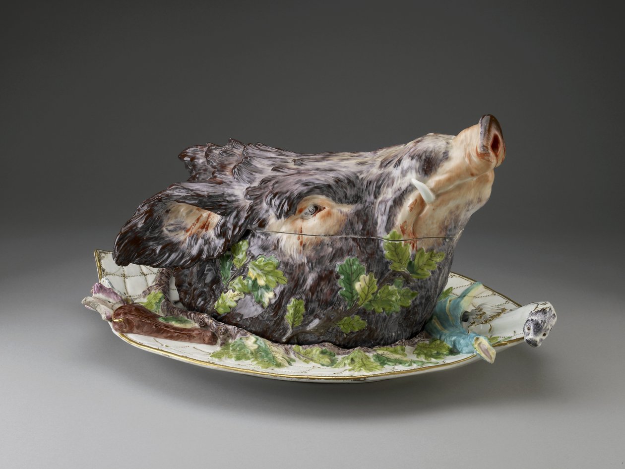 Boars Head Tureen, Chelsea Porcelain Factory, c. 1758 porslin av Joseph Willems