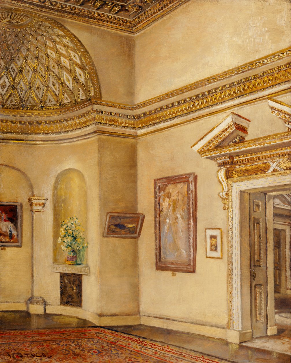 Nordöstra hörnet av galleriet, Chiswick House (olja på duk) av Joseph Williams Topham Vinall
