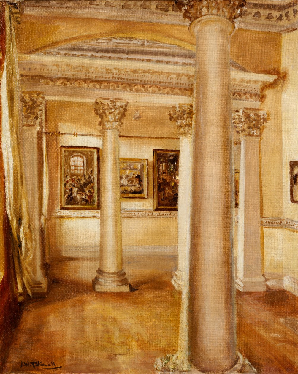 Pillar Drawing Room, Chiswick House (olja på duk) av Joseph Williams Topham Vinall