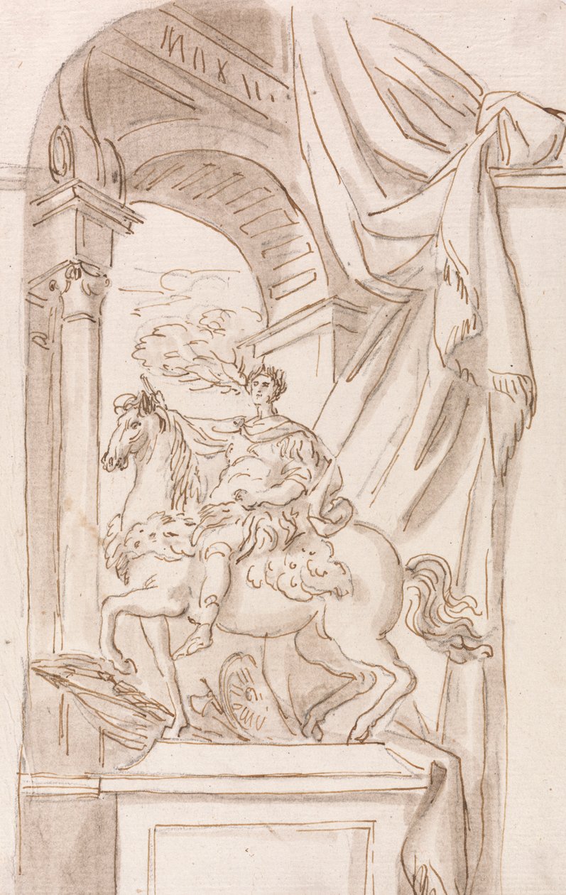 En studie av Agostino Cornacchinis staty av Karl den Store, Peterskyrkan, Rom av Joseph Wilton