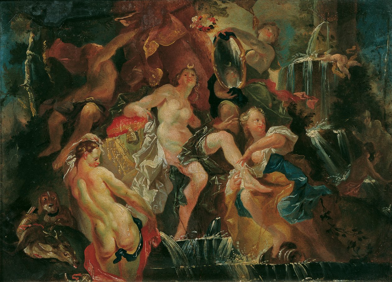 The Bath of Diana (Omvänd: The Education of the Bacchus Boy) av Joseph Winterhalder d. J.