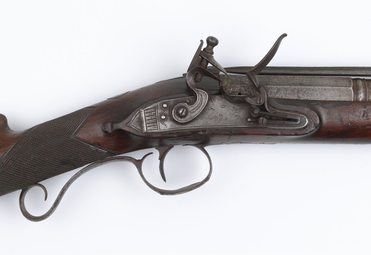 Blunderbuss med fjäderbajonett utfärdad till Irish Volunteers, c.c.1815 (blunderbuss, flintlock) av Joseph Wood